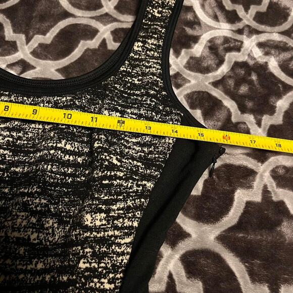 Banana Republic Sheath Dress Women's 4P Petite Stretch Midi Black & Cream Sporty - Picture 5 of 10